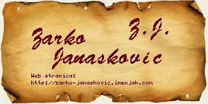 Žarko Janašković vizit kartica